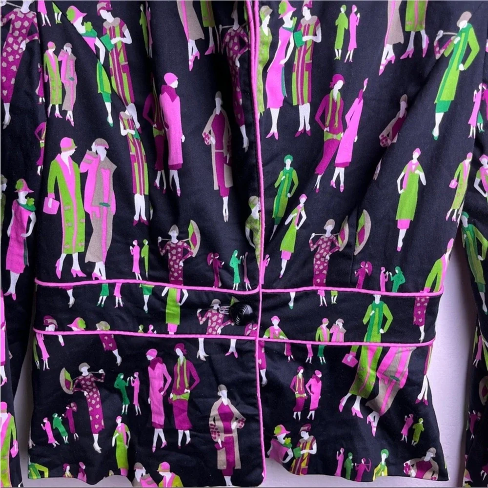 RUSSELL KEMP Fashion Plates Novelty Print Blazer